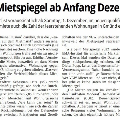 Mietspiegel – Schwäbisch Gmünd