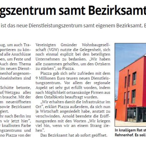 Eröffnung Dienstleistungszentrum Rehnenhof